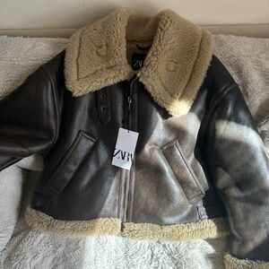 Zara Brown Shearling Jacket
